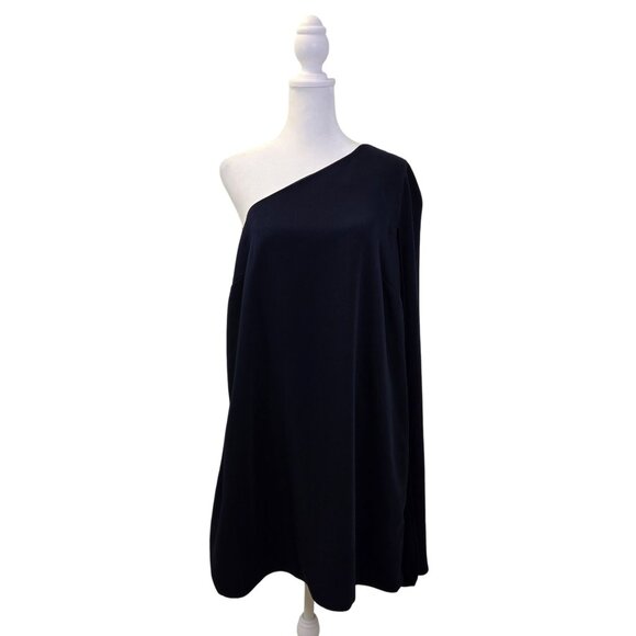 MNG Mango Asymmetrical Shoulder Mini Shift Dress Size 10 - Picture 1 of 8